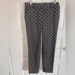 Ann Taylor Gray Polka Dot Straight Leg Pants